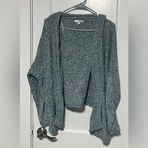 Sonoma Women's Blue Hooded Cardigan Sweater